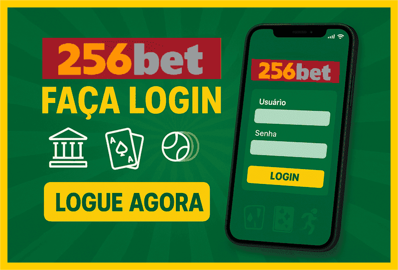 Imagem destacando login seguro na 256BET para novos usuários